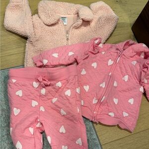 Baby Girl 6-9 Month Carter’s Jacket Hoodie & Joggers Set